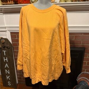 Old Navy Oversized Crewneck Sweatshirt - color-Mango Sorbet creamy yellow orange